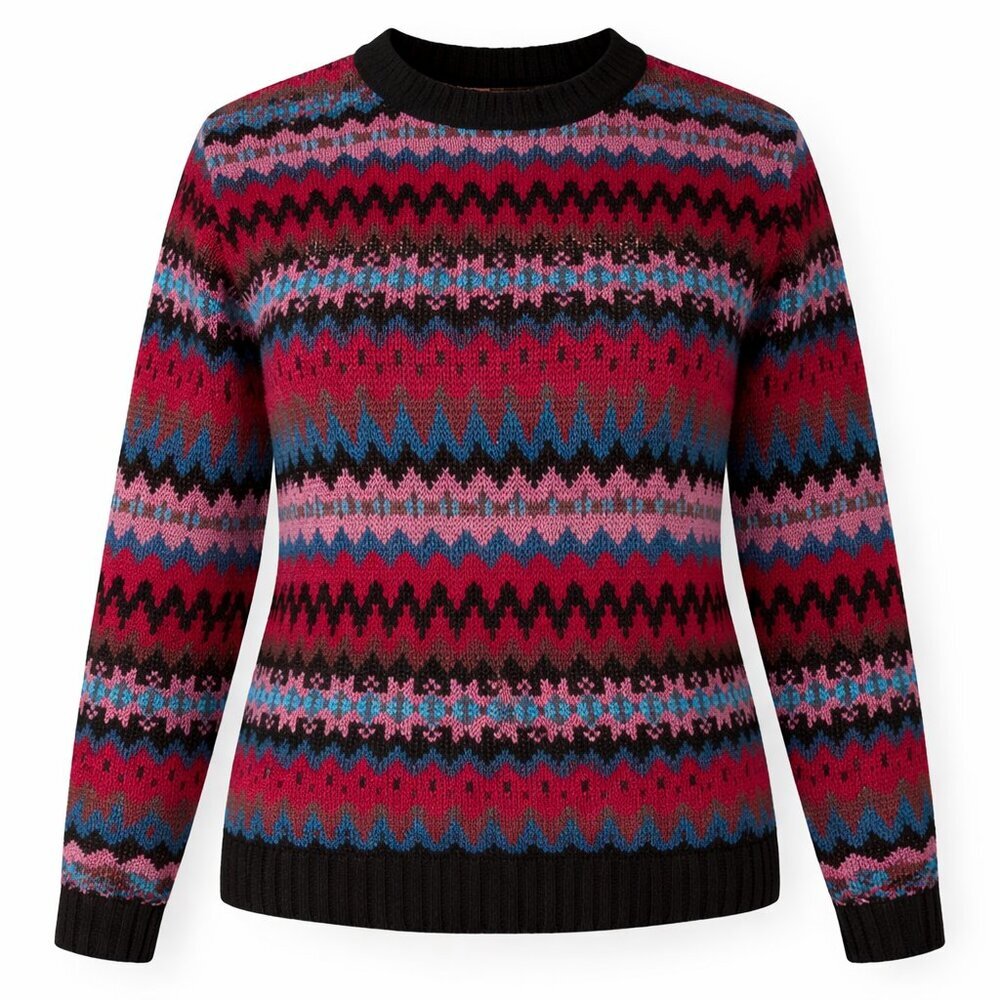 BAXTER & WELLS Long Sleeve Crew Neck Pullover Multicolor Sweater Size S Petite